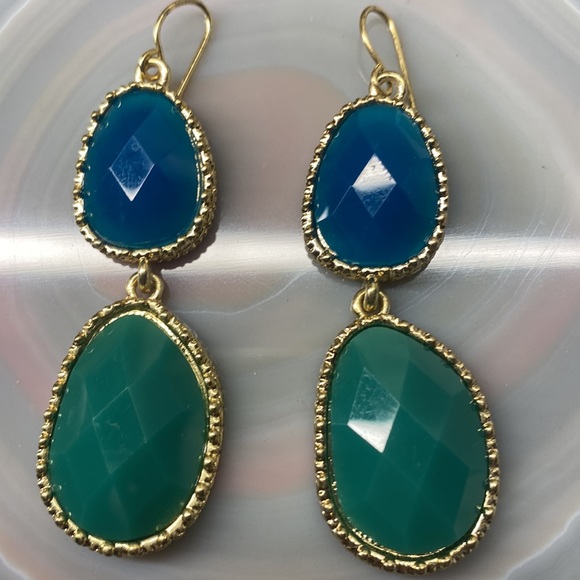 Two Toned Drop Earrings - Picture 2 of 5